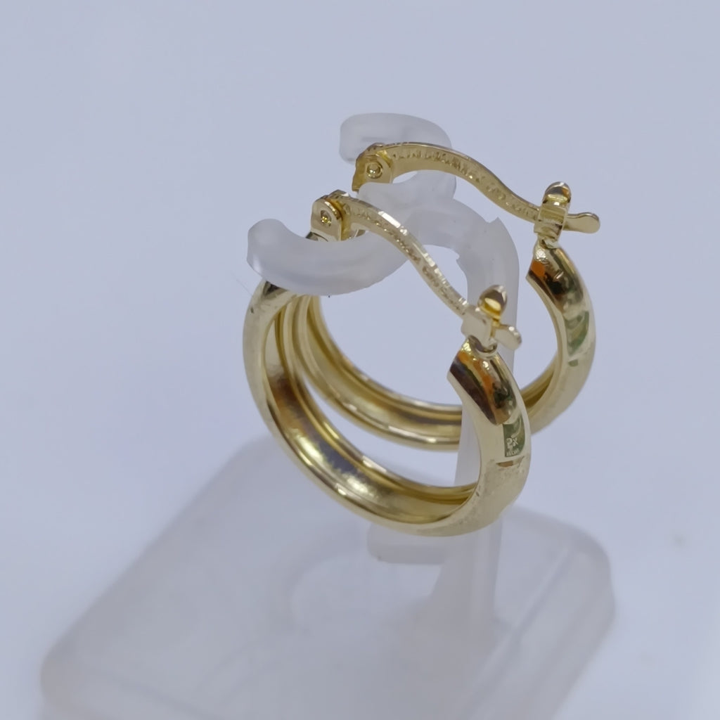 ARETES TEJIDO ARRACADA SATINADA 14K 2.6 GR (NUEVO)