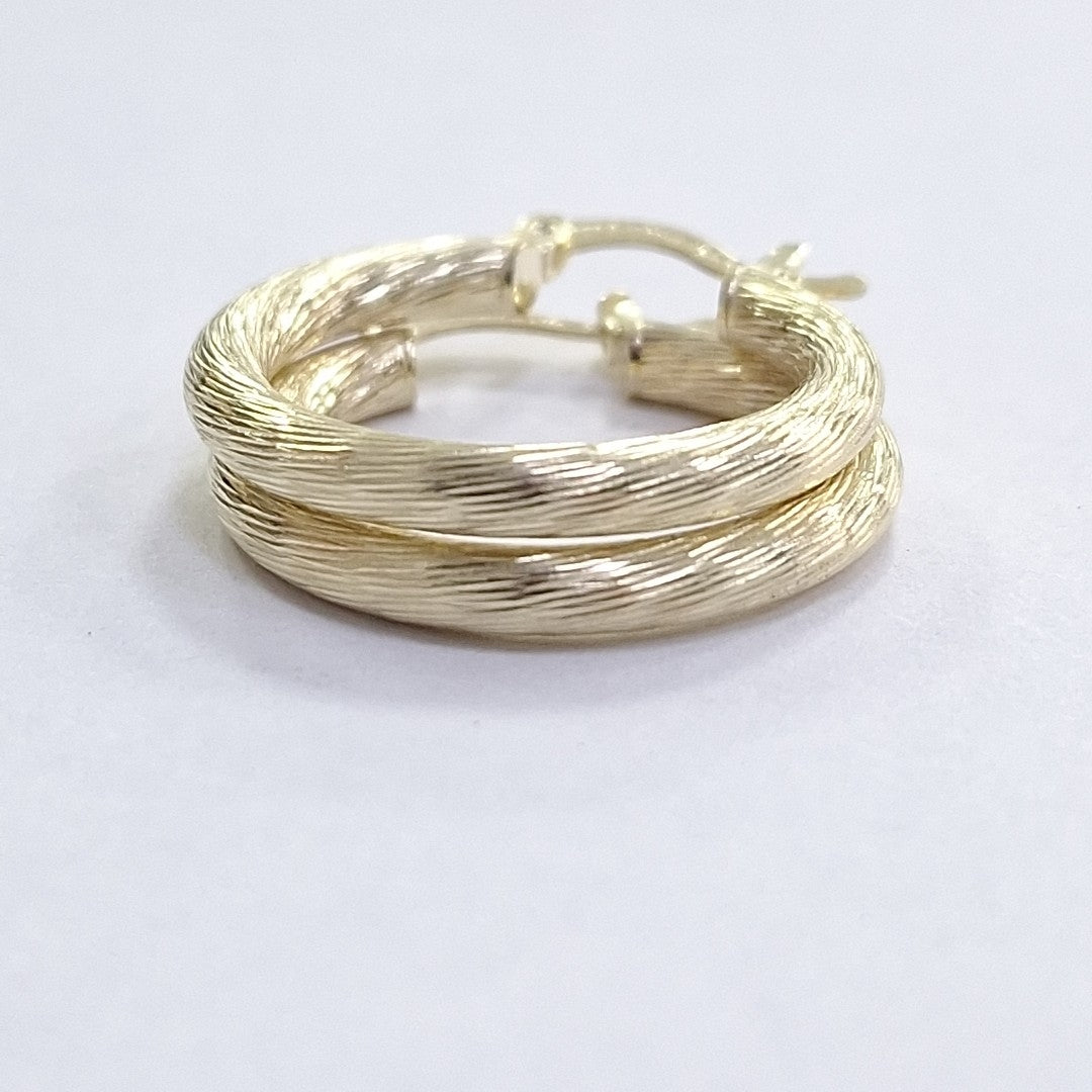 ARETES TEJIDO ARRACADAS ASTRIADAS 14K 3 GR (NUEVO)