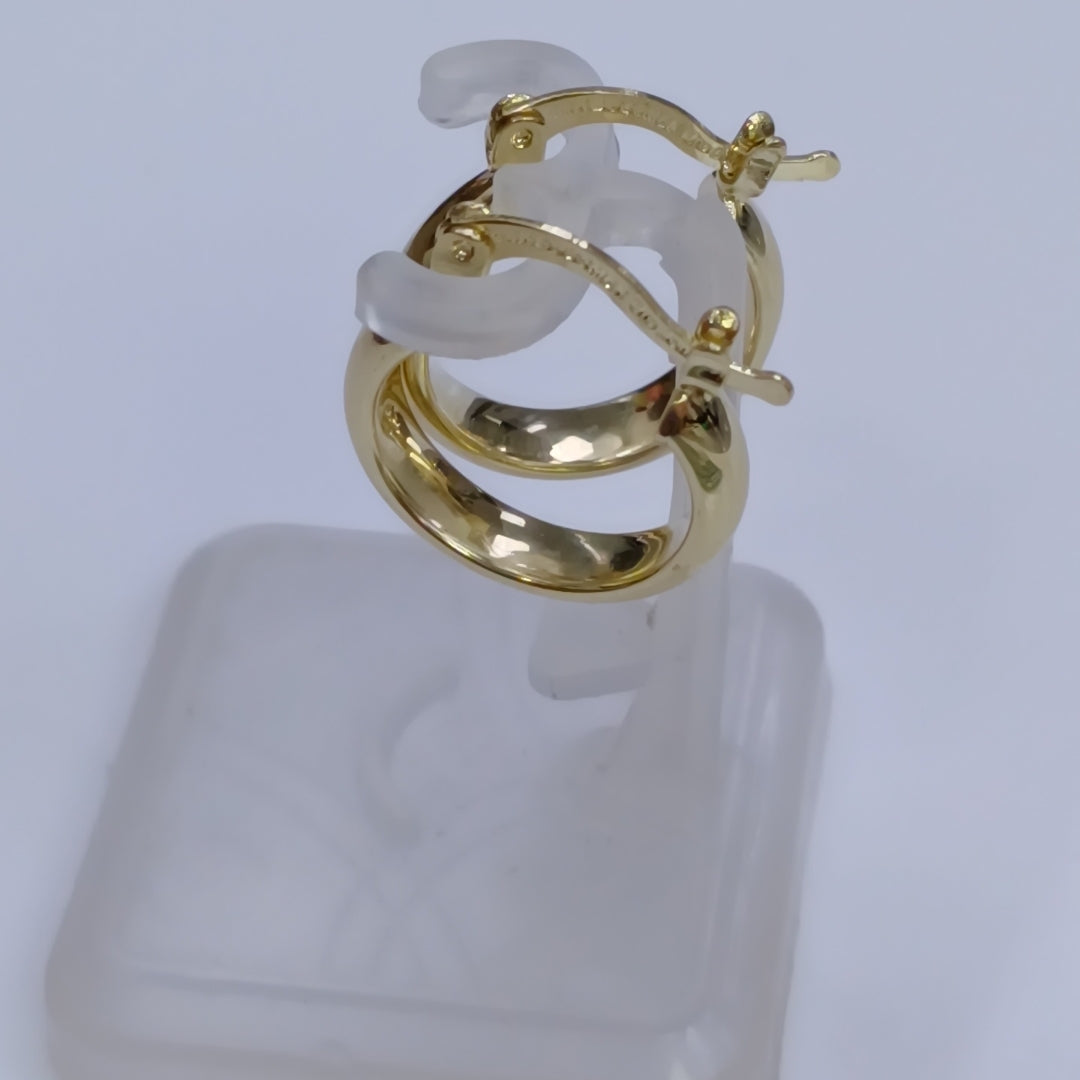 ARETES ARRACADA LISA 14K 1.8 GR (NUEVO)