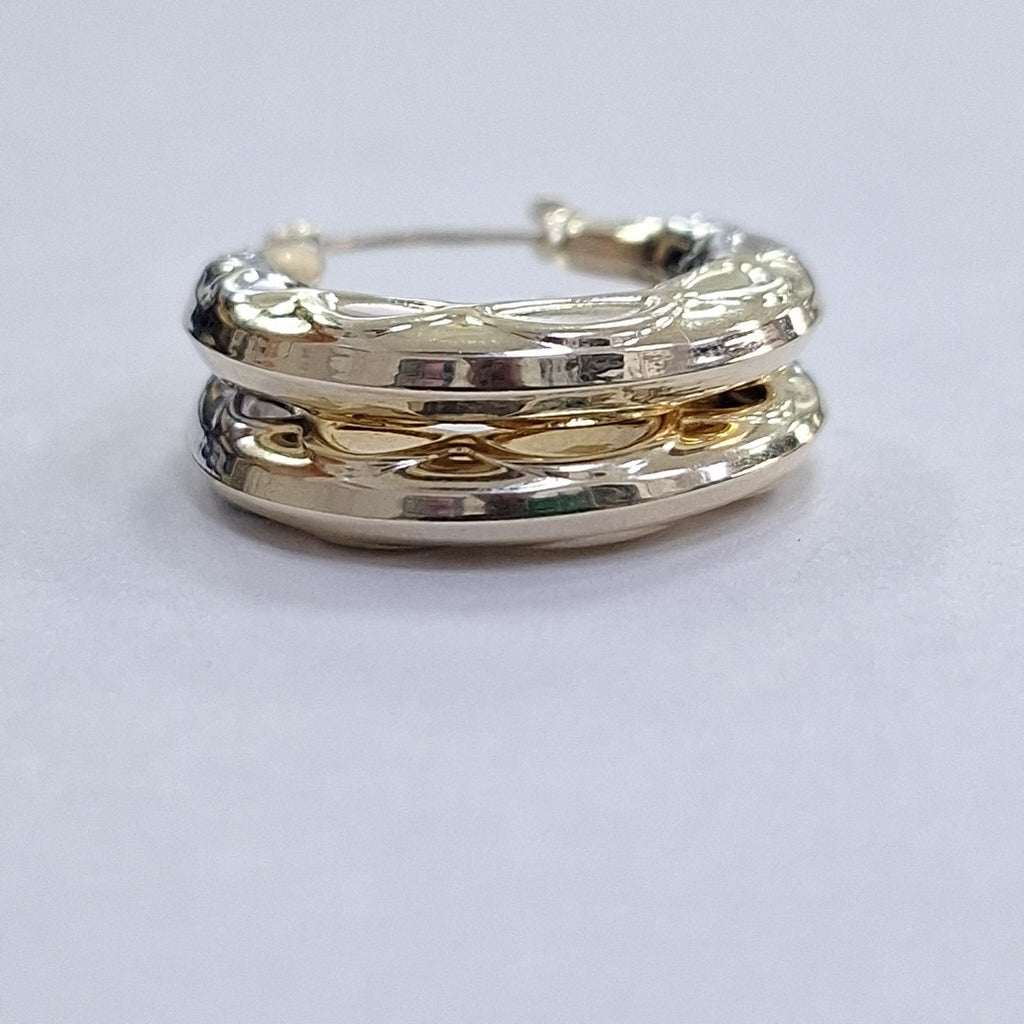 ARETES ARRACADAS COMBINADAS CON INFINITO 14K 2.2 GR (NUEVO)