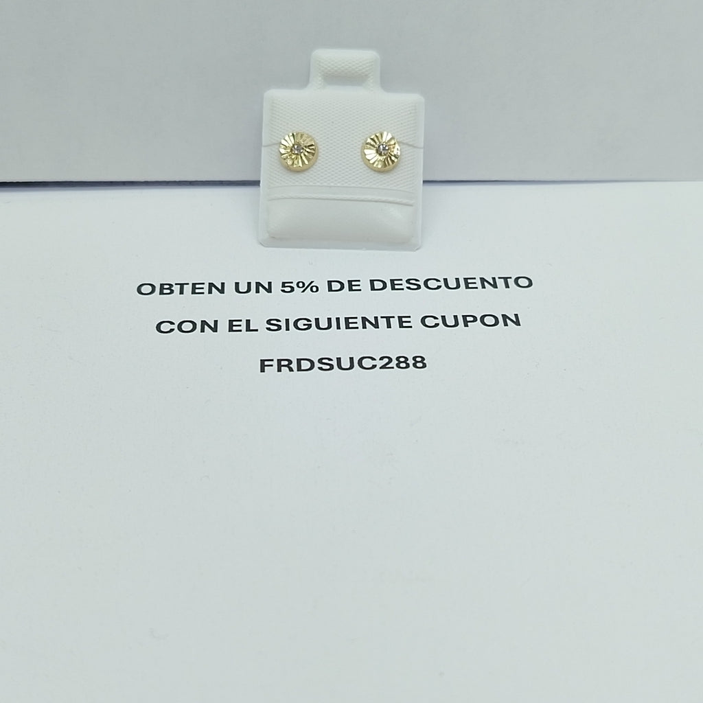 BROQUELES BROQUEL FIG BOTON C CIRCONIA 14K 0.2916 GR (NUEVO)