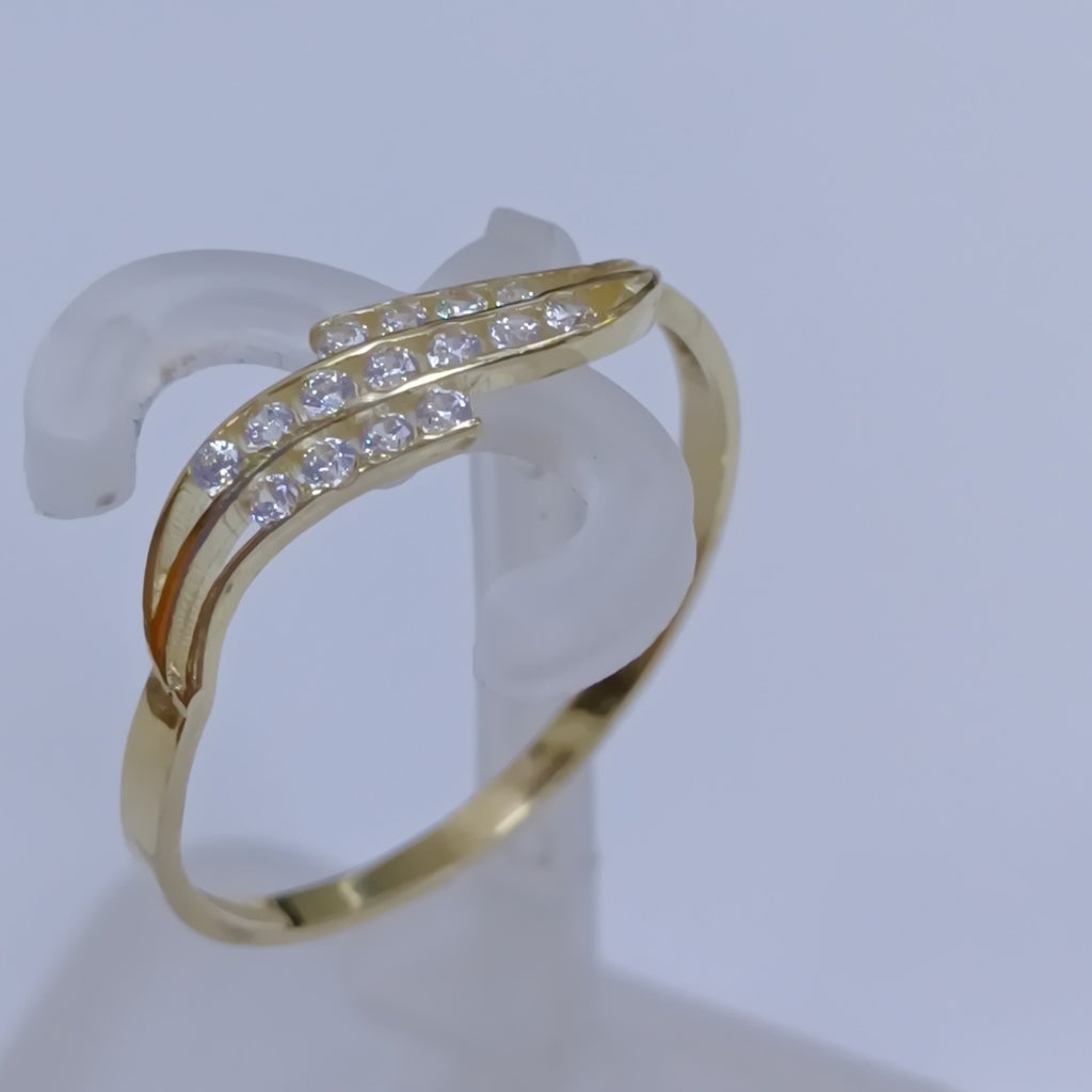 ANILLOS CON CIRCONIAS 14K TALLA 7 0.9 GR (NUEVO)
