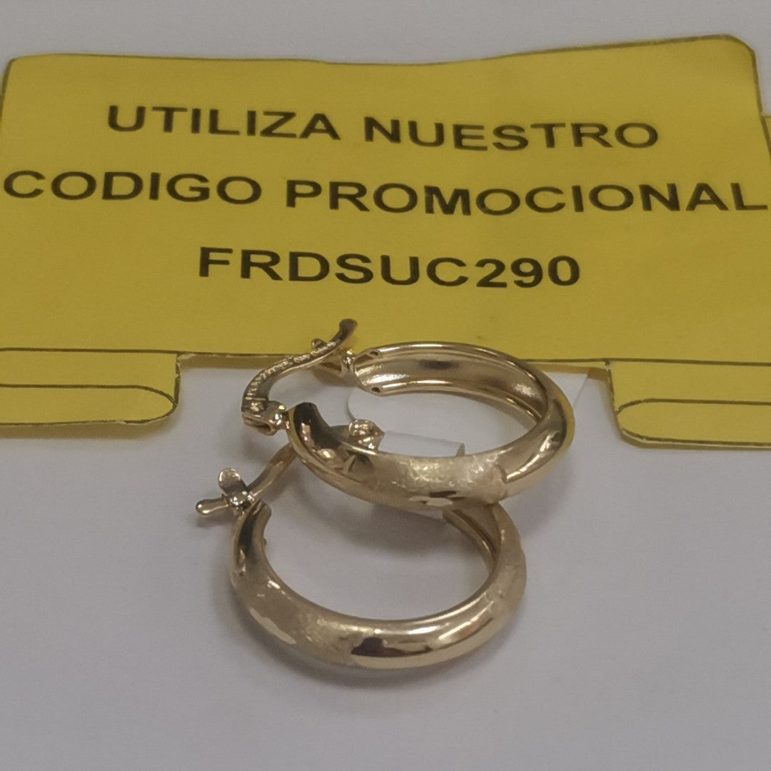 ARETES TEJIDO ARRACADA SATINADA 14K 2.6 GR (NUEVO)