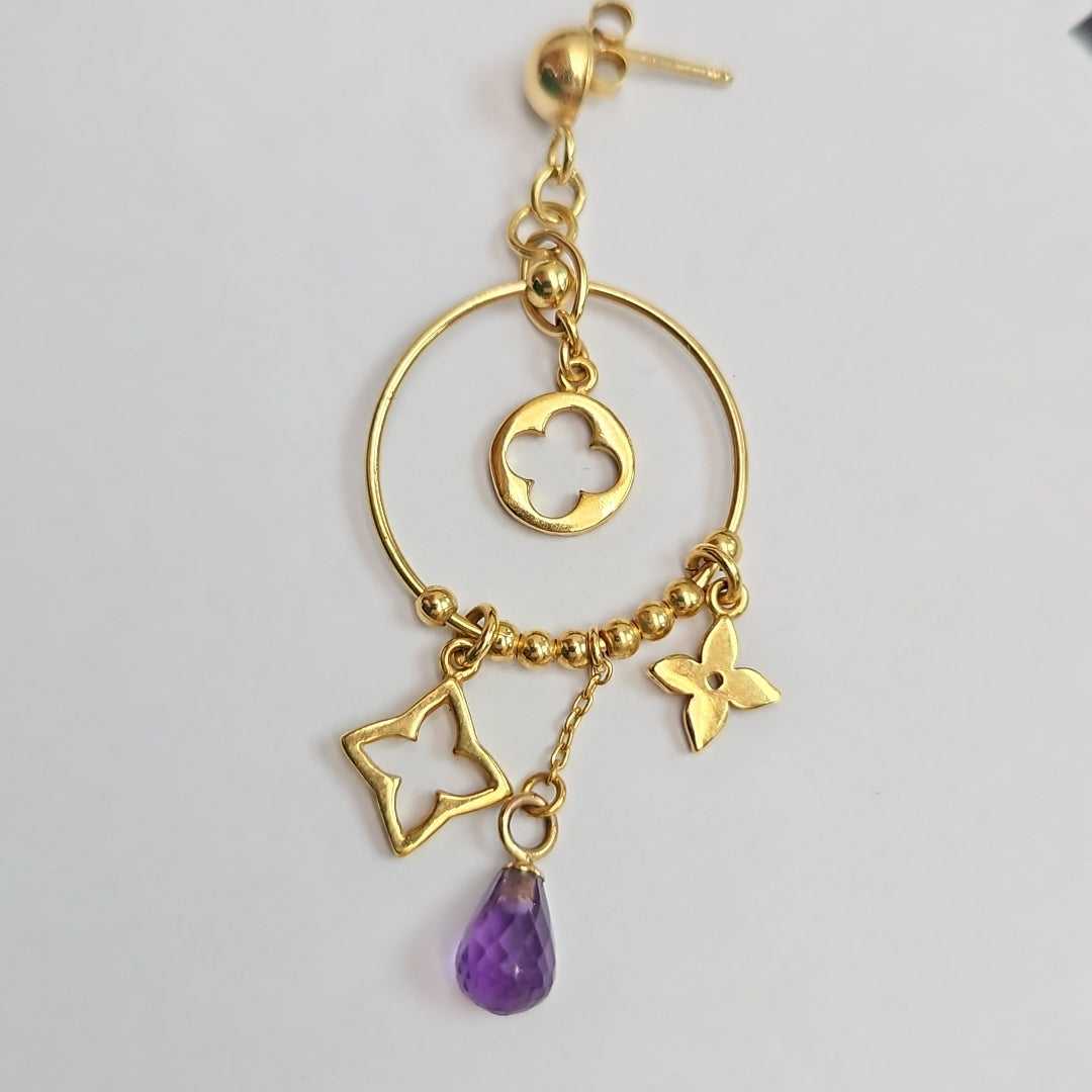 ARETES PAR ORO 14 K 6.8 GRMS (SEMINUEVO)