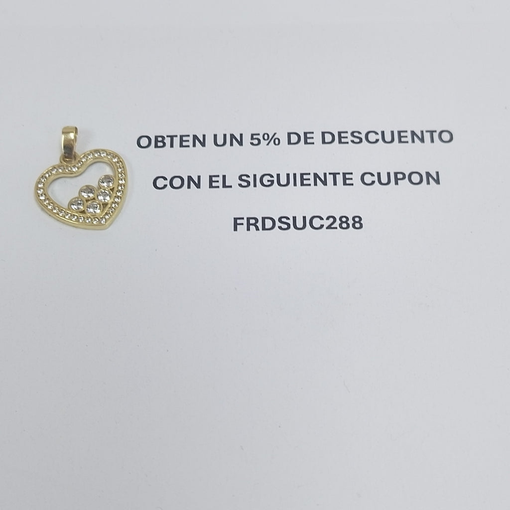 DIJE CORAZON CON CIRCONIAS 14K 1.7 GR (NUEVO)
