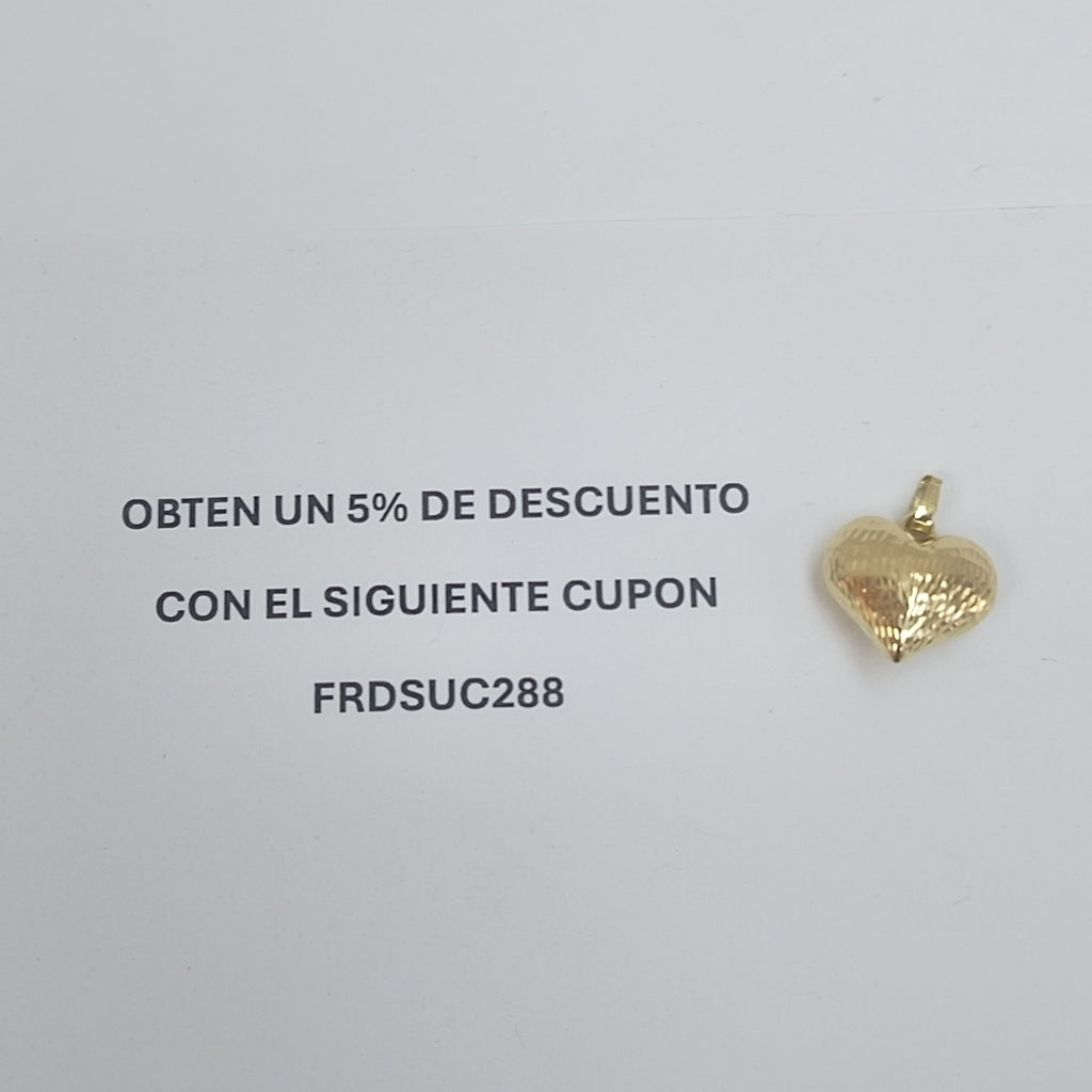 DIJE TEJIDO CORAZON LABRADO 14K 1 GR (NUEVO)
