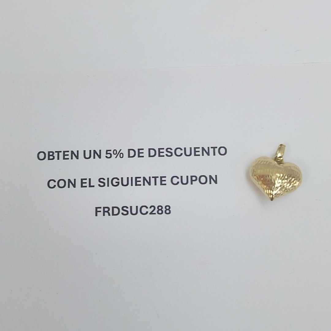 DIJE TEJIDO CORAZON LABRADO 14K 1 GR (NUEVO)