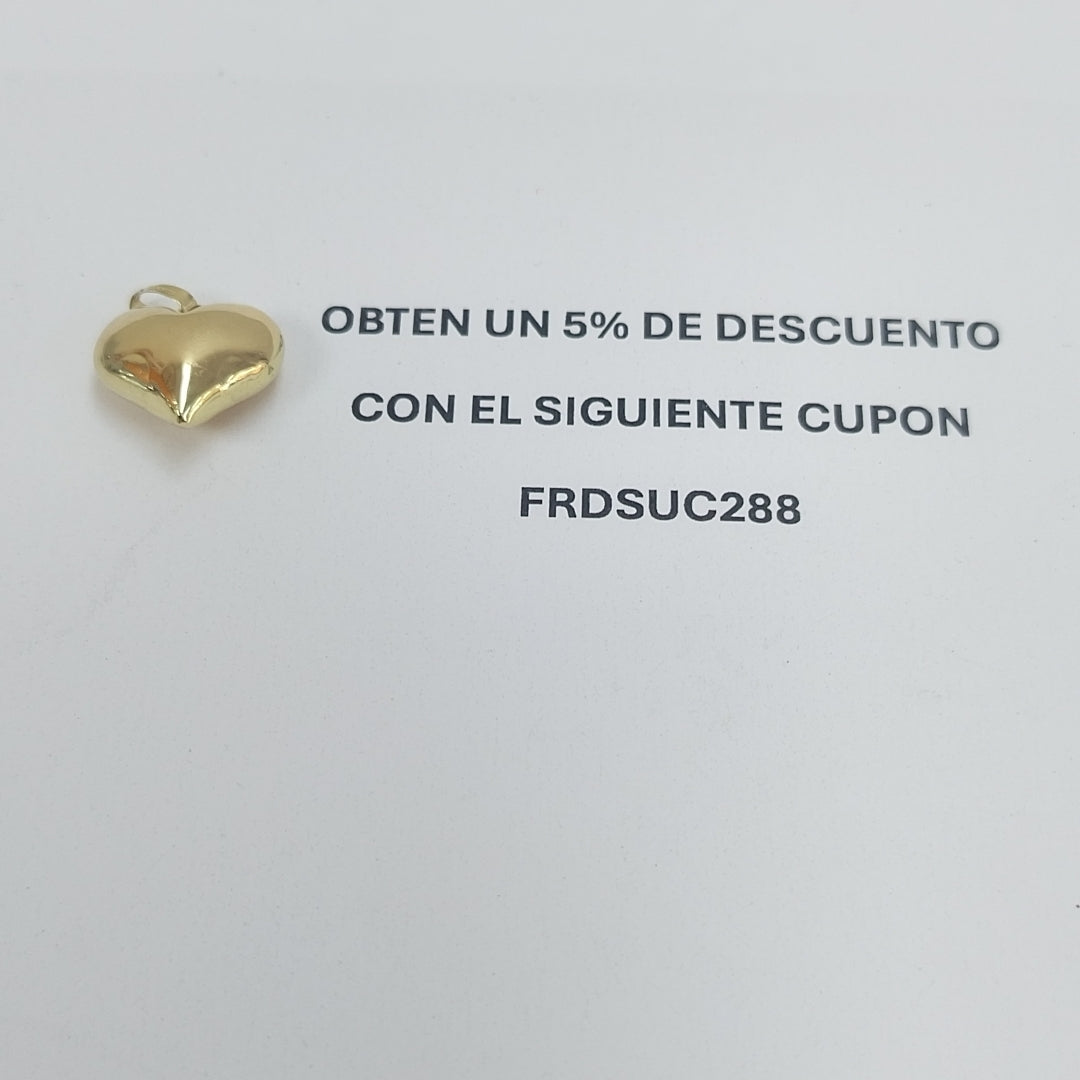 DIJE TEJIDO CORAZON LISO 14K 1 GR (NUEVO)
