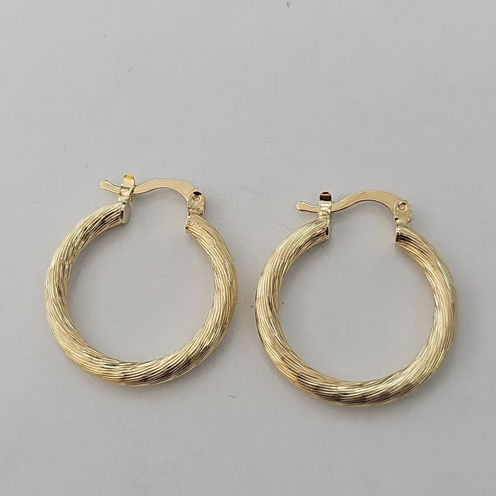 ARETES TEJIDO ARRACADAS ASTRIADAS 14K 3 GR (NUEVO)