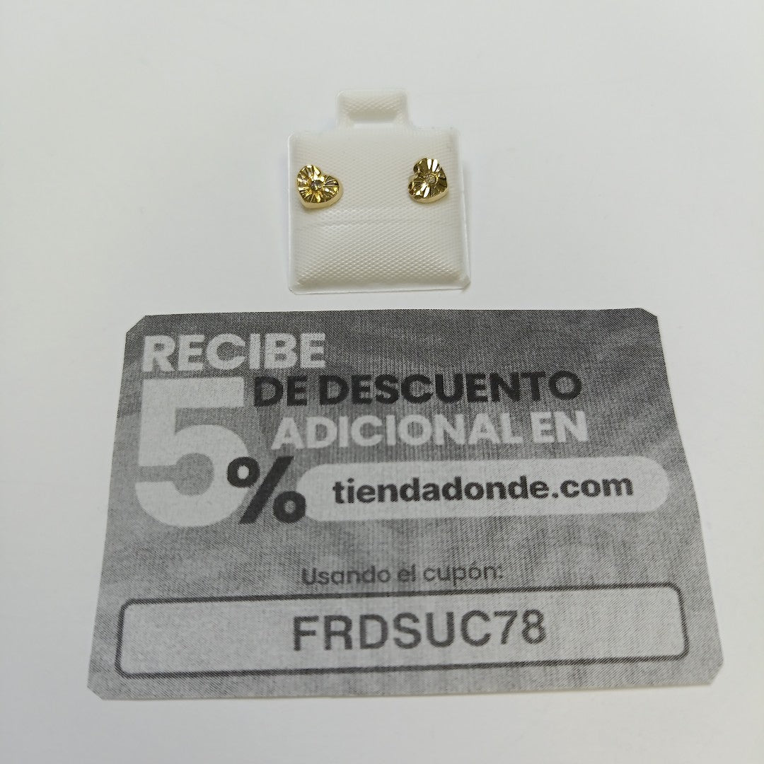BROQUELES BROQUEL FIG CORAZON C CIRCONIA 14K 0.2603 GR (NUEVO)