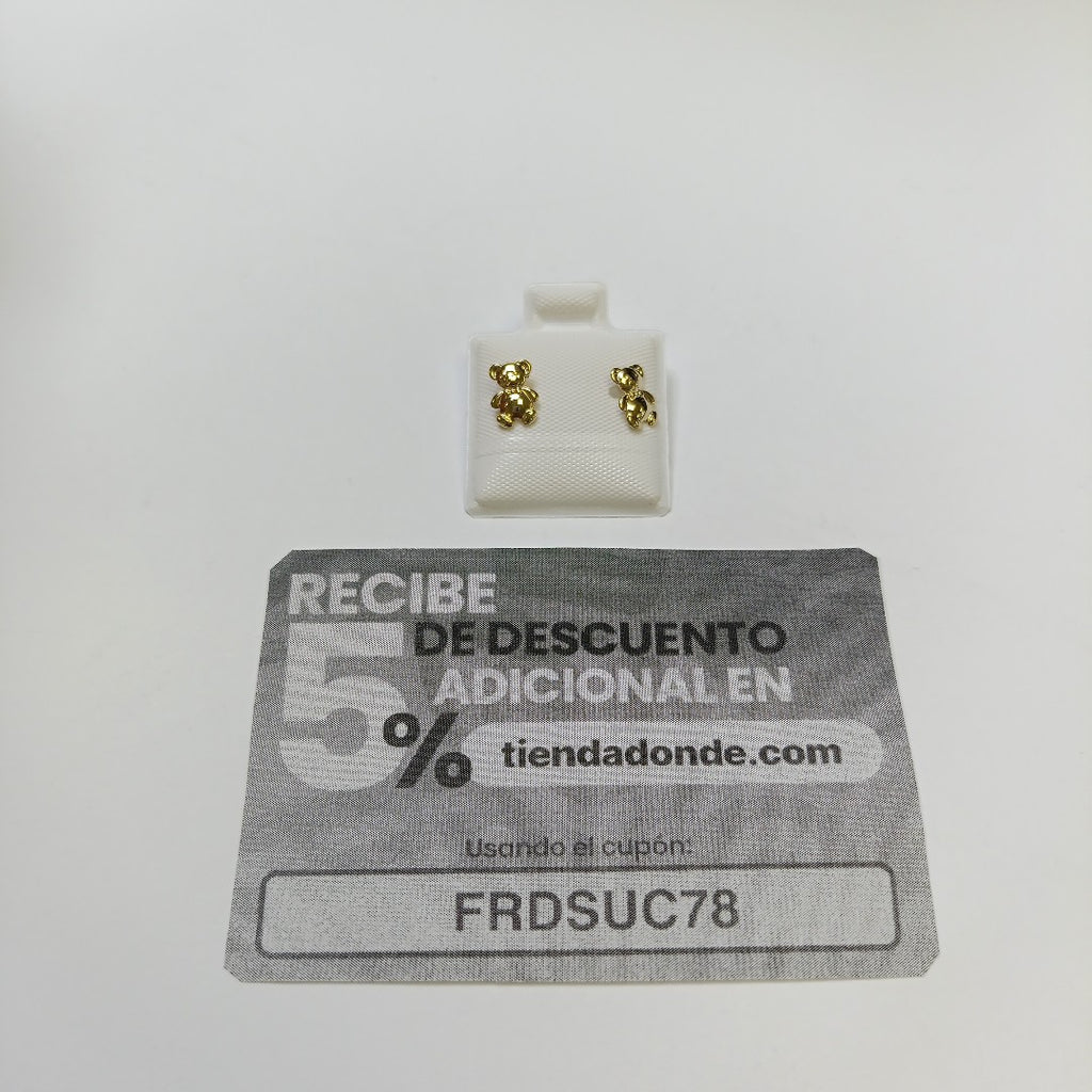 BROQUELES BROQUEL FIG OSO 14K 0.2592 GR (NUEVO)