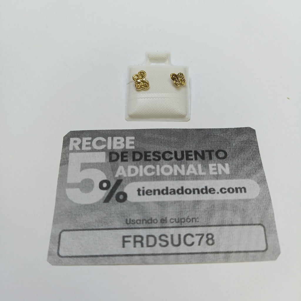 BROQUELES BROQUEL FIG MARIPOSA 14K 0.2668 GR (NUEVO)