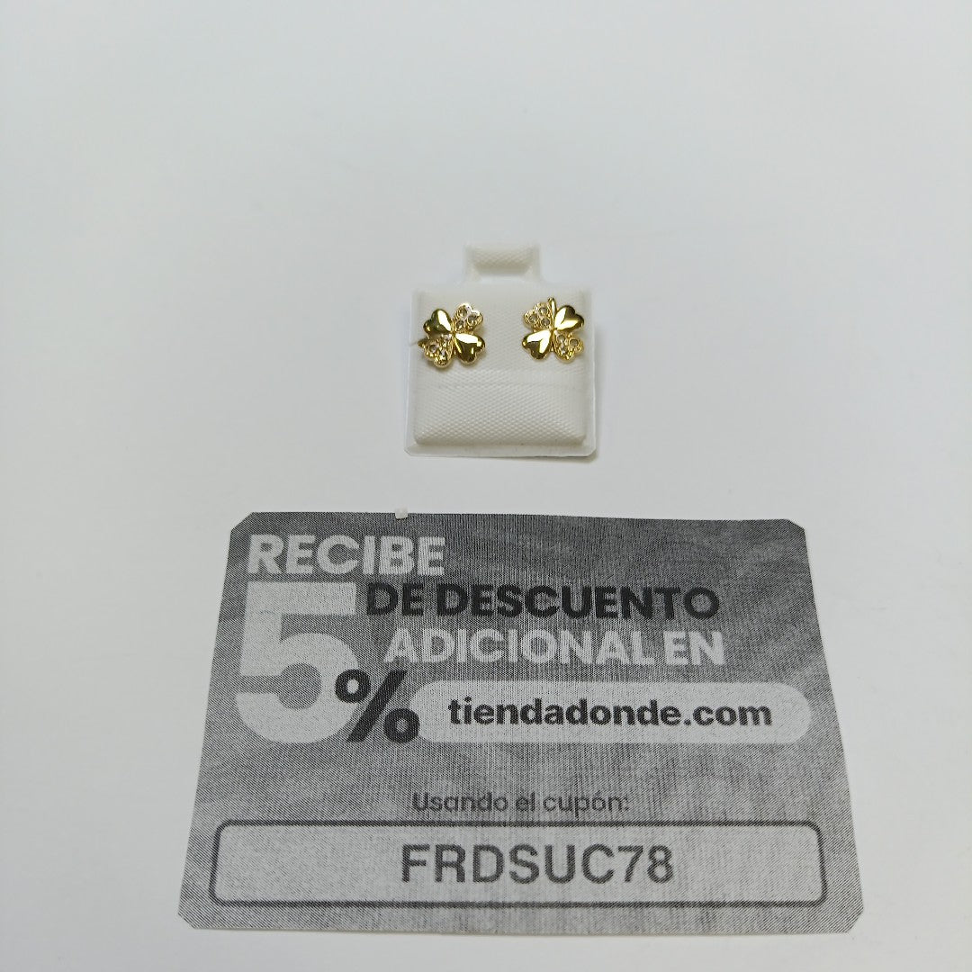 BROQUELES BROQUEL FIG TREBOL 14K 0.2851 GR (NUEVO)
