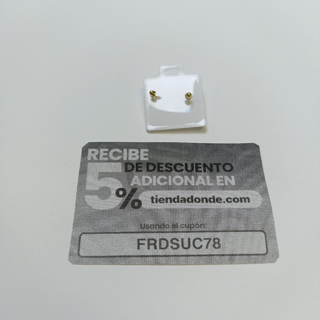BROQUELES BROQUEL FIG ESFERA 14K 0.1408 GR (NUEVO)