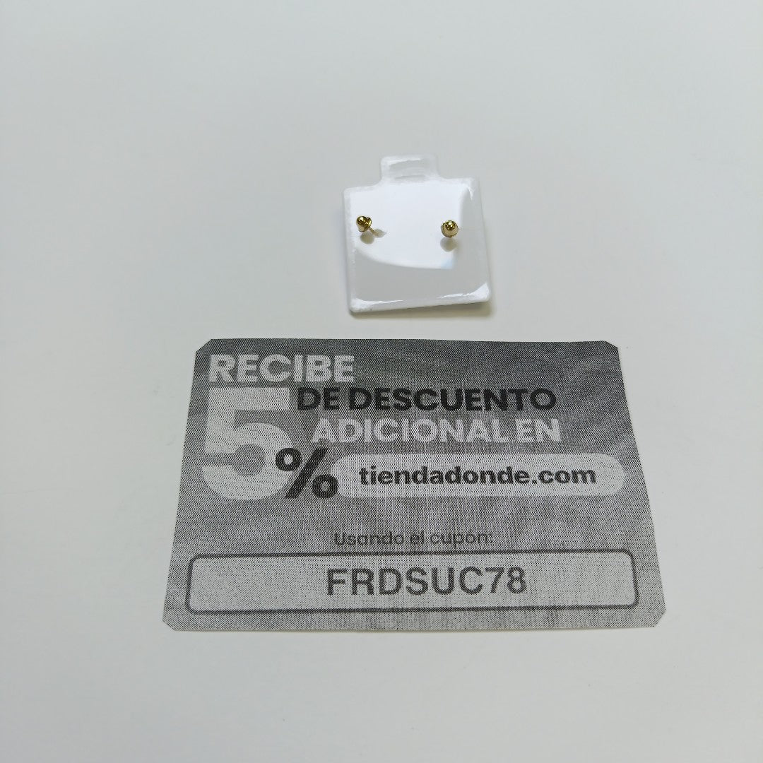 BROQUELES BROQUEL FIG ESFERA 14K 0.1408 GR (NUEVO)