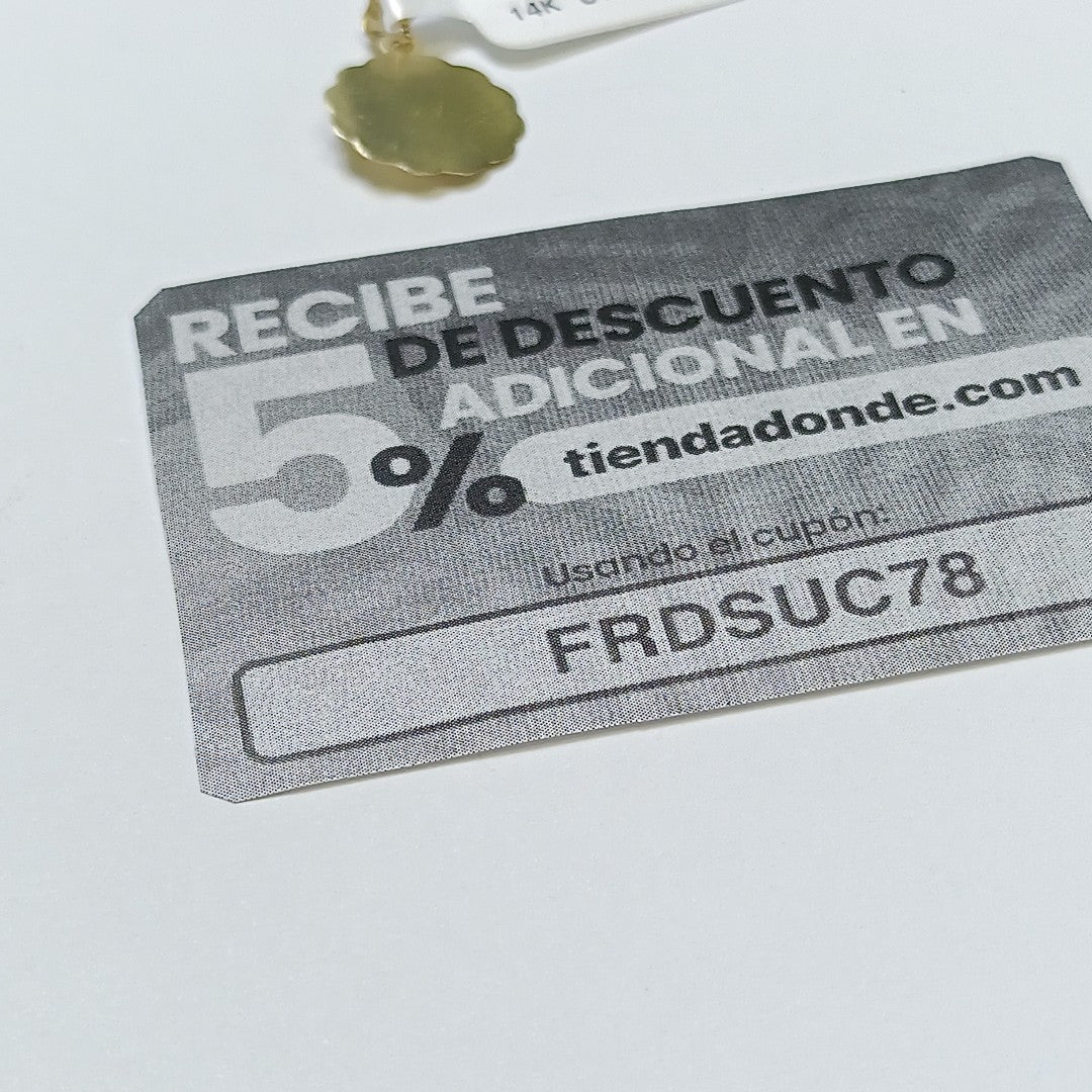 DIJE MEDALLA RELIGIOSA 14K 0.7 GR (NUEVO)