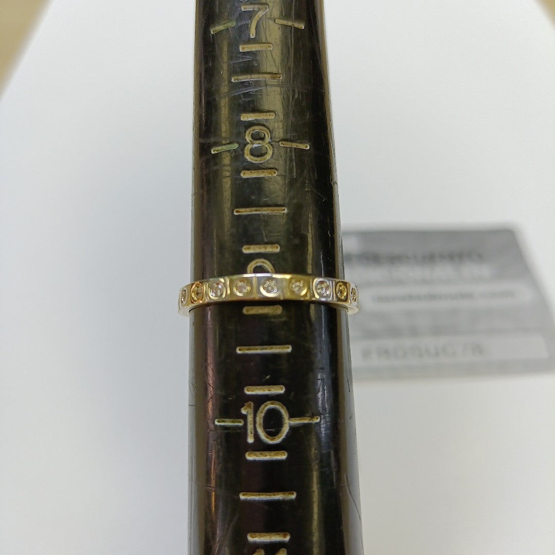 ANILLO ANILLITO C CIRCONIAS COMBINADO 14K 9 TALLA 2.2 GR (NUEVO)