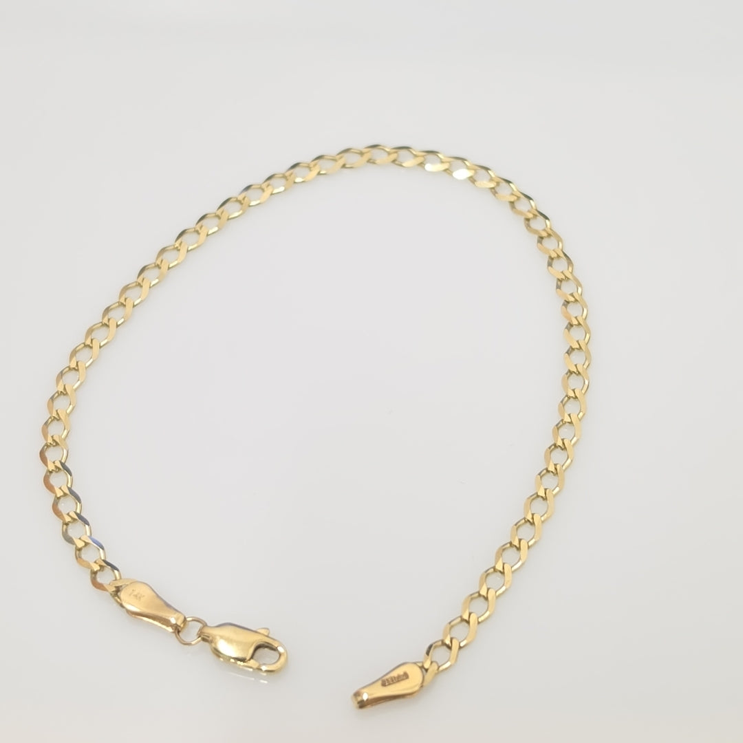 PULSERA TEJIDO BARBADA 14K 21 CM 3.8 GR (NUEVO)