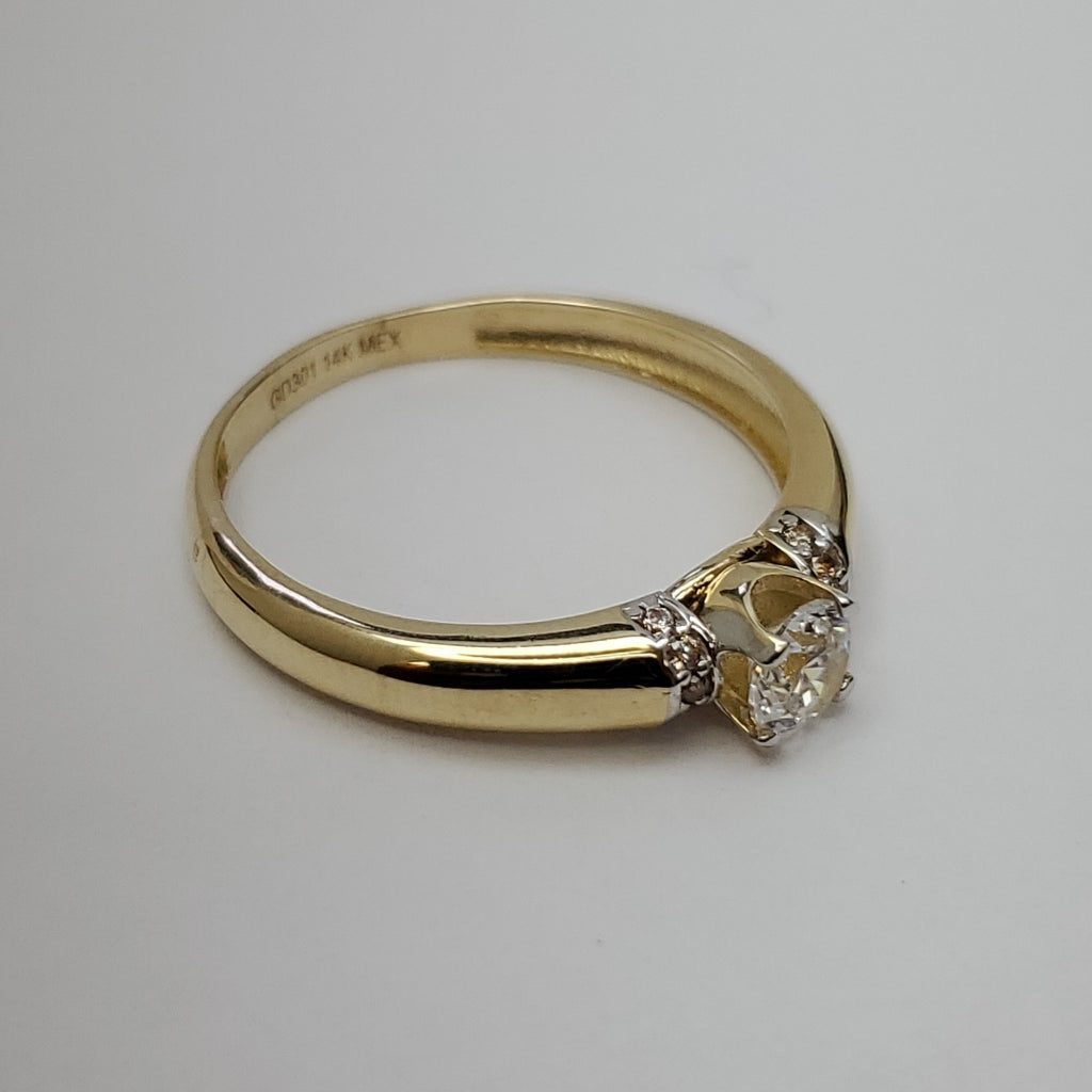 ANILLO ANILLITO C CIRCONIAS 14K 9 TALLA 2.4 GR (NUEVO)