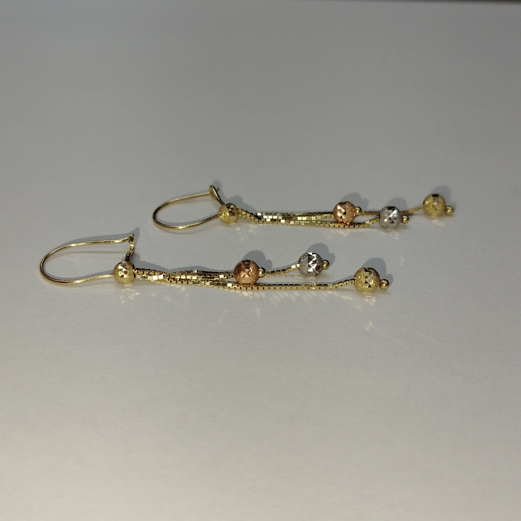 ARETES PAR ORO COMBINADO 10 K 1,40 GRMS (SEMINUEVO)