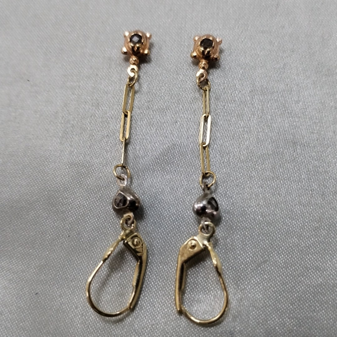 ARETES PAR ORO,ORO COMBINADO 10 K 2,30 GRMS (SEMINUEVO)