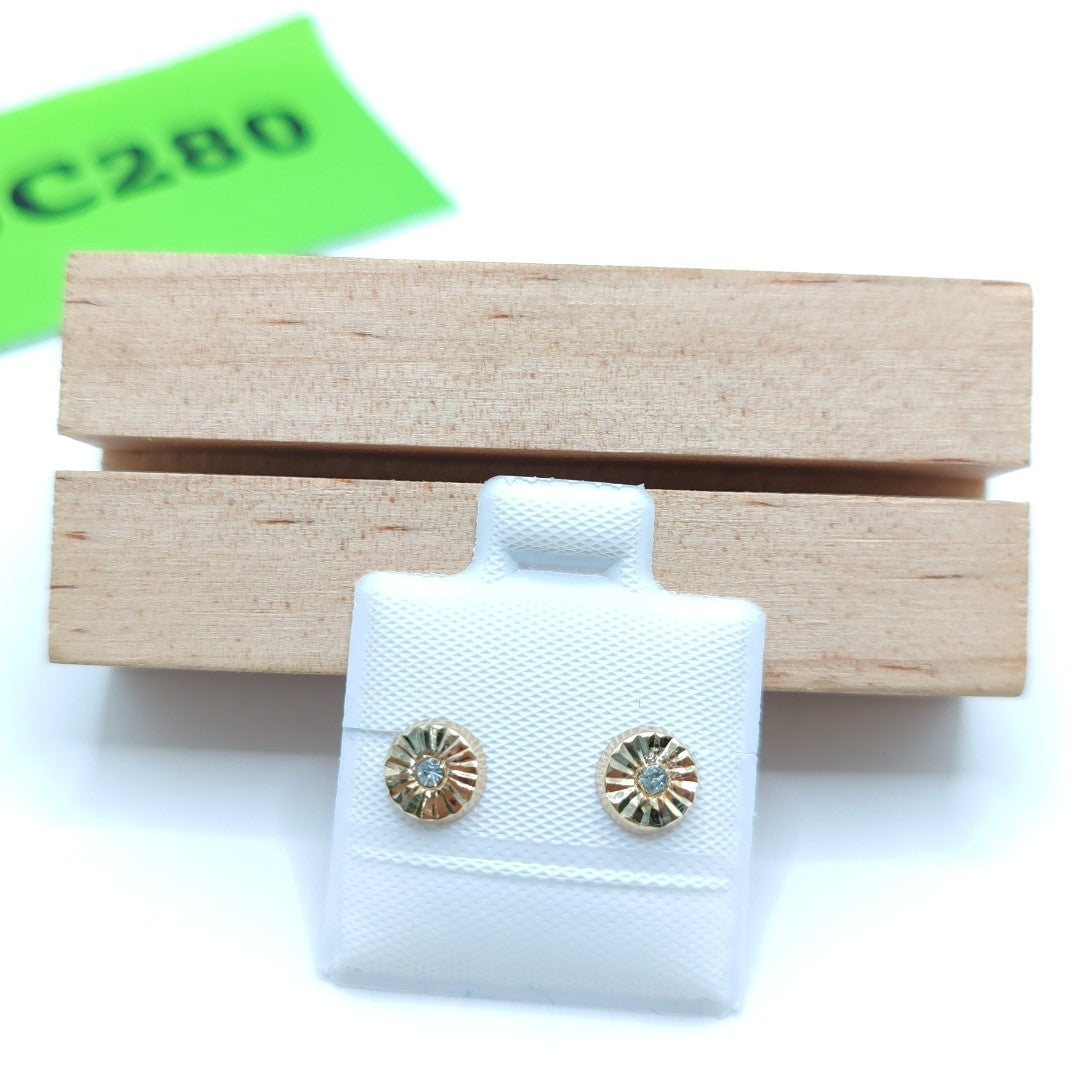 BROQUELES BROQUEL FIG BOTON C CIRCONIA 14K 0.2916 GR (NUEVO)