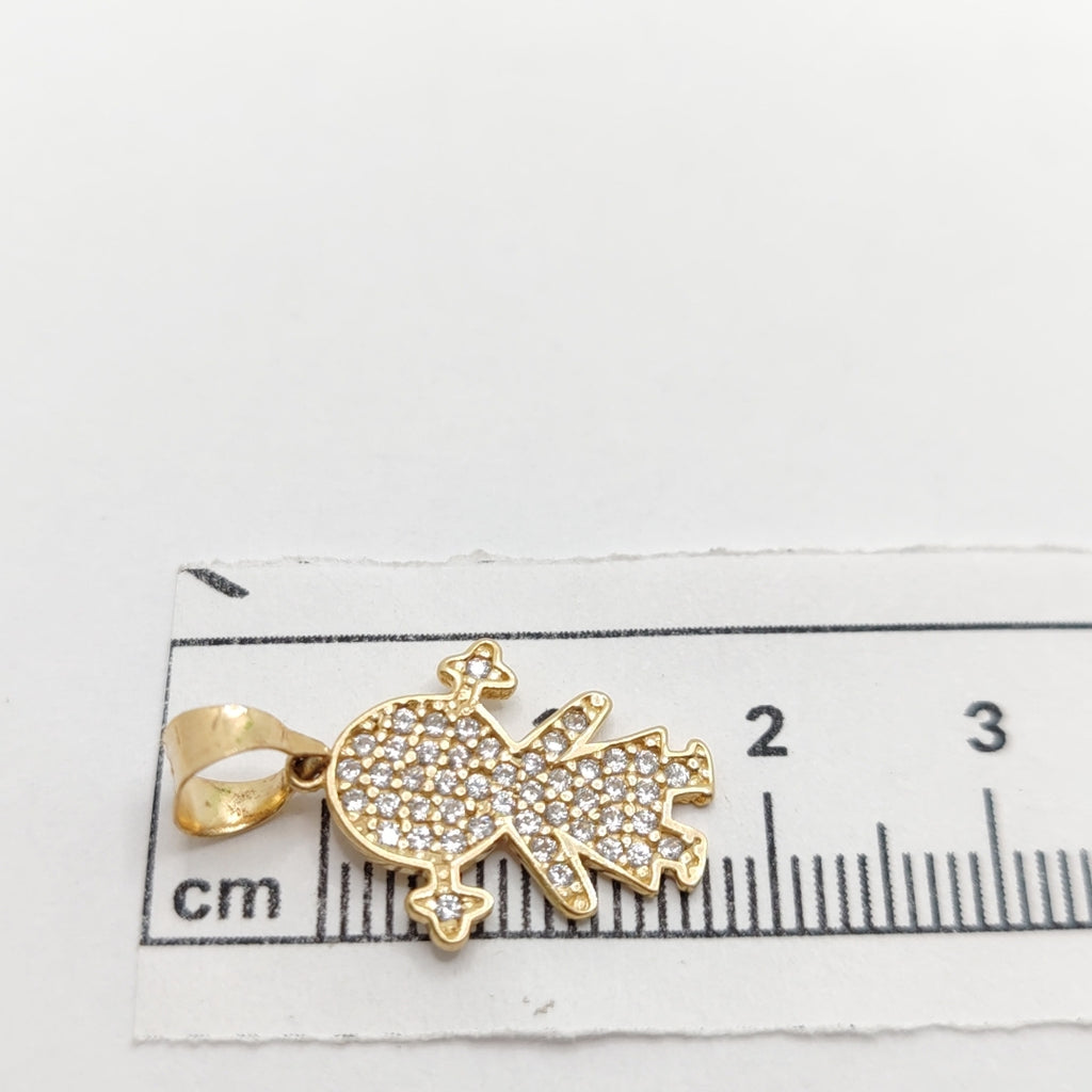 DIJE NIÑAS C CIRCONIAS 14K 1.5 GR (NUEVO)