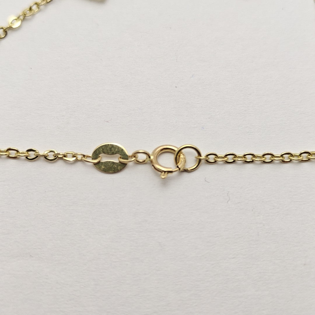 PULSERA ESPECIAL CON CORAZONES 14K 18 CM 1.3 GR (NUEVO)