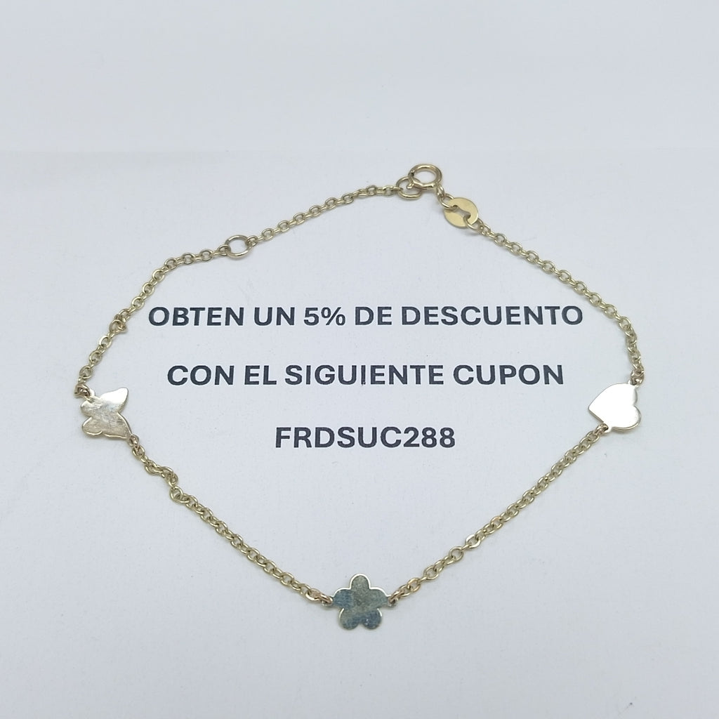 PULSERA ESPECIAL C FIGURAS 14K 18 CM 1.8 GR (NUEVO)