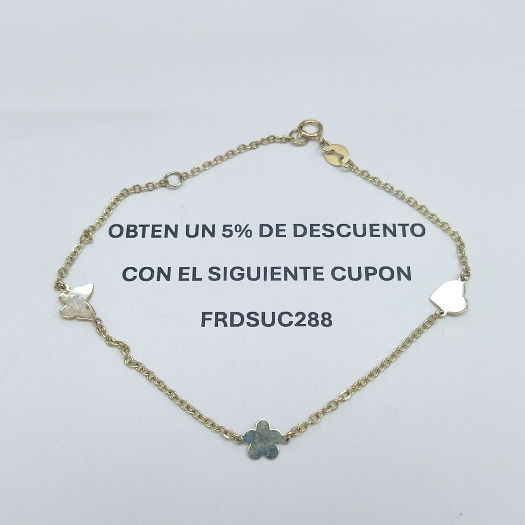 PULSERA ESPECIAL C FIGURAS 14K 18 CM 1.8 GR (NUEVO)