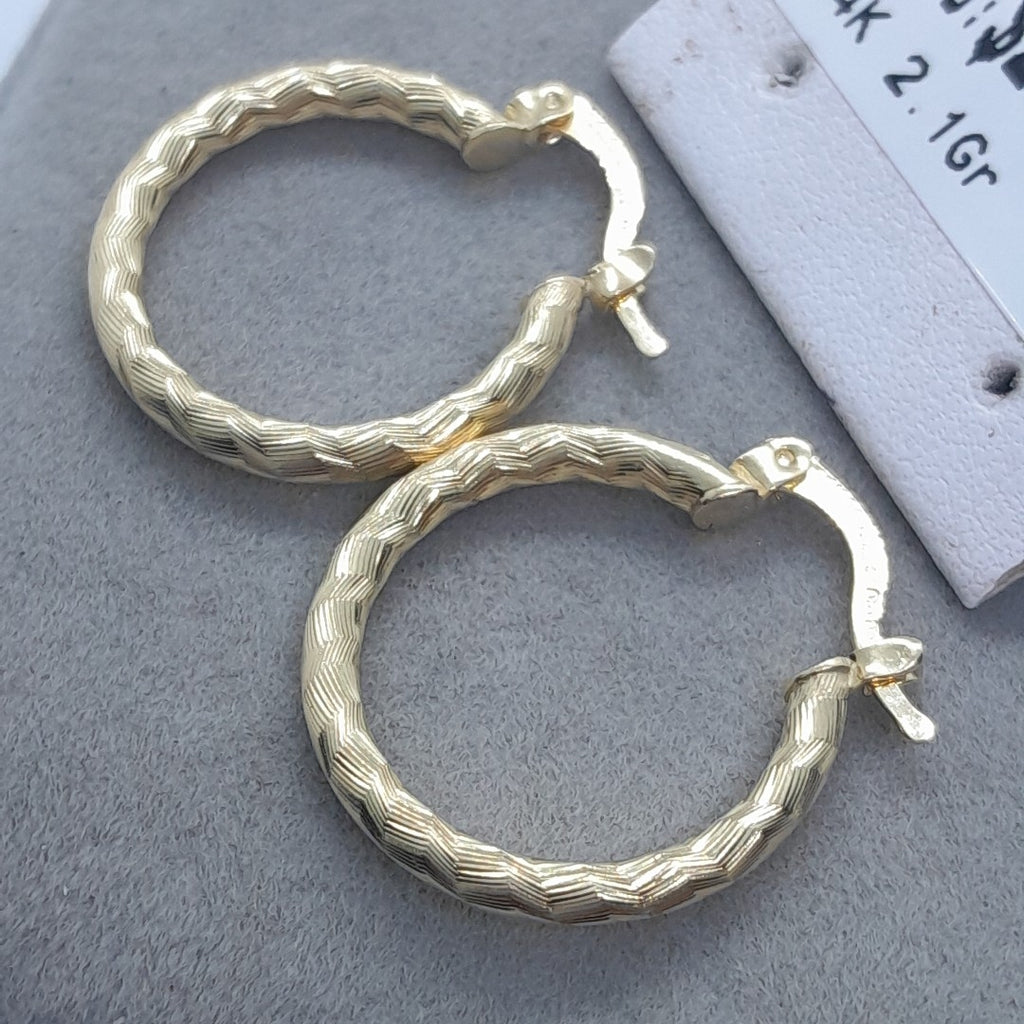 ARETES ARRACADAS LABRADAS 14K 2.1 GR (NUEVO)