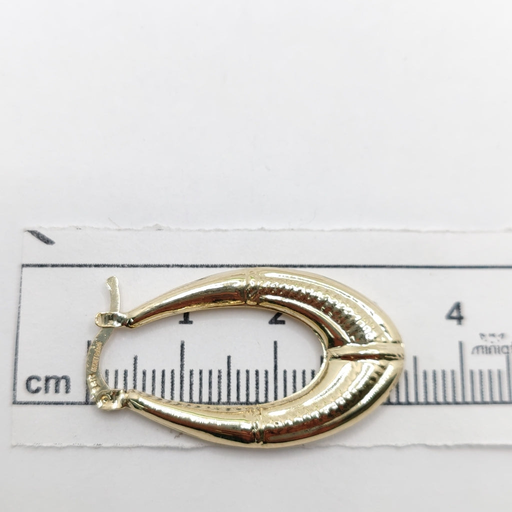 ARETES ARRACADAS ESTRIADAS 14K 2.5 GR (NUEVO)