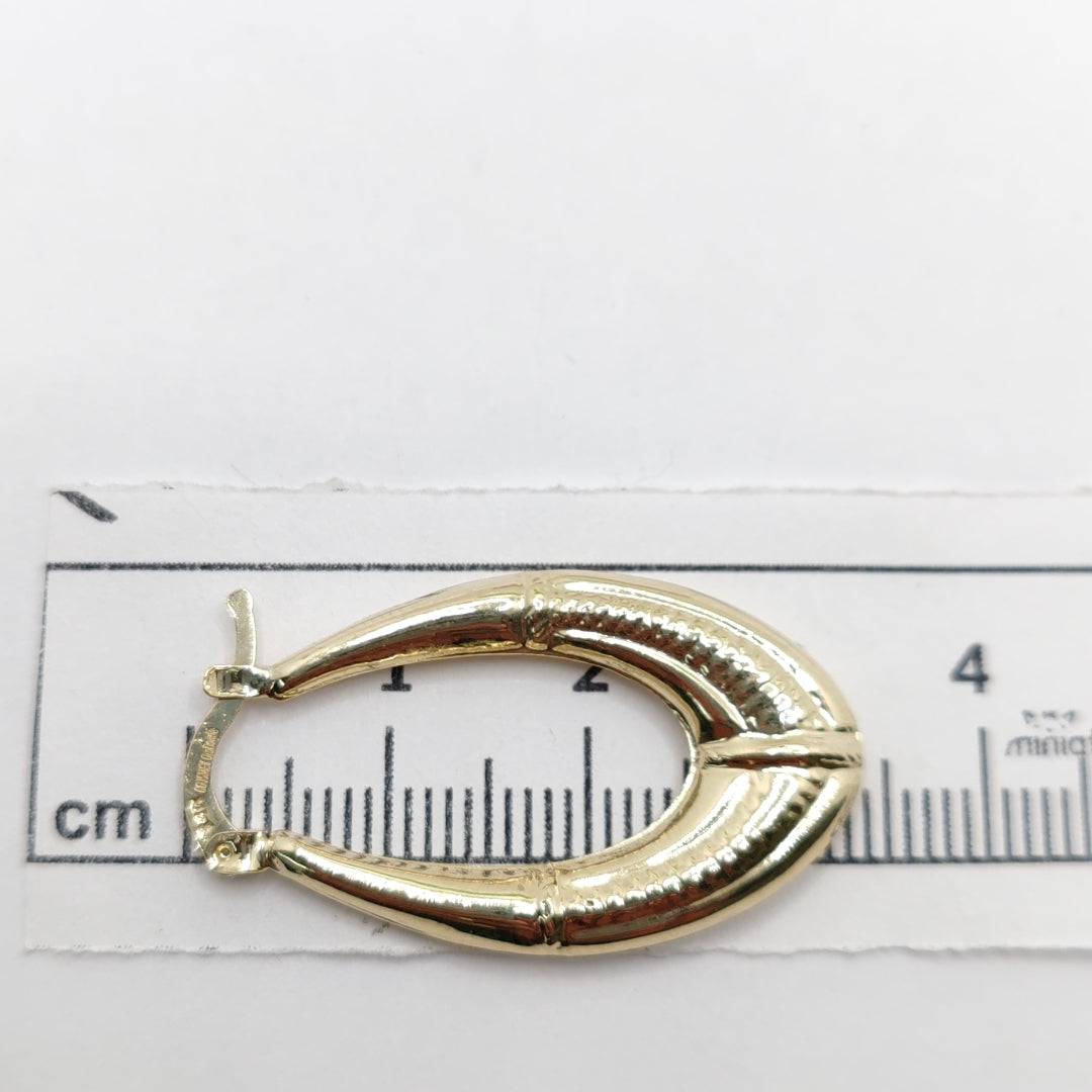ARETES ARRACADAS ESTRIADAS 14K 2.5 GR (NUEVO)
