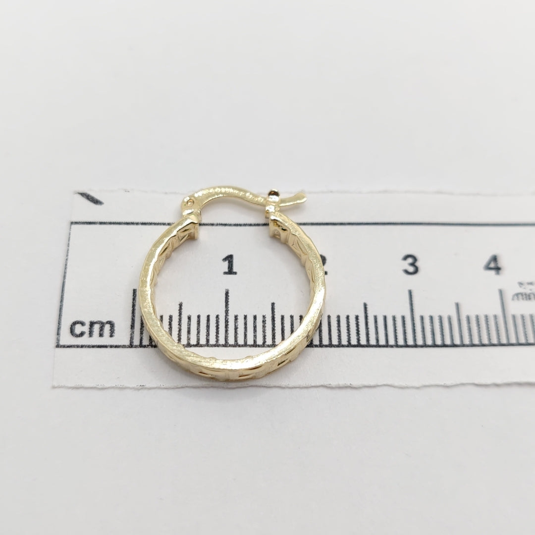 ARETES TEJIDO ARRACADAS TIPO GRECAS 14K 2 GR (NUEVO)