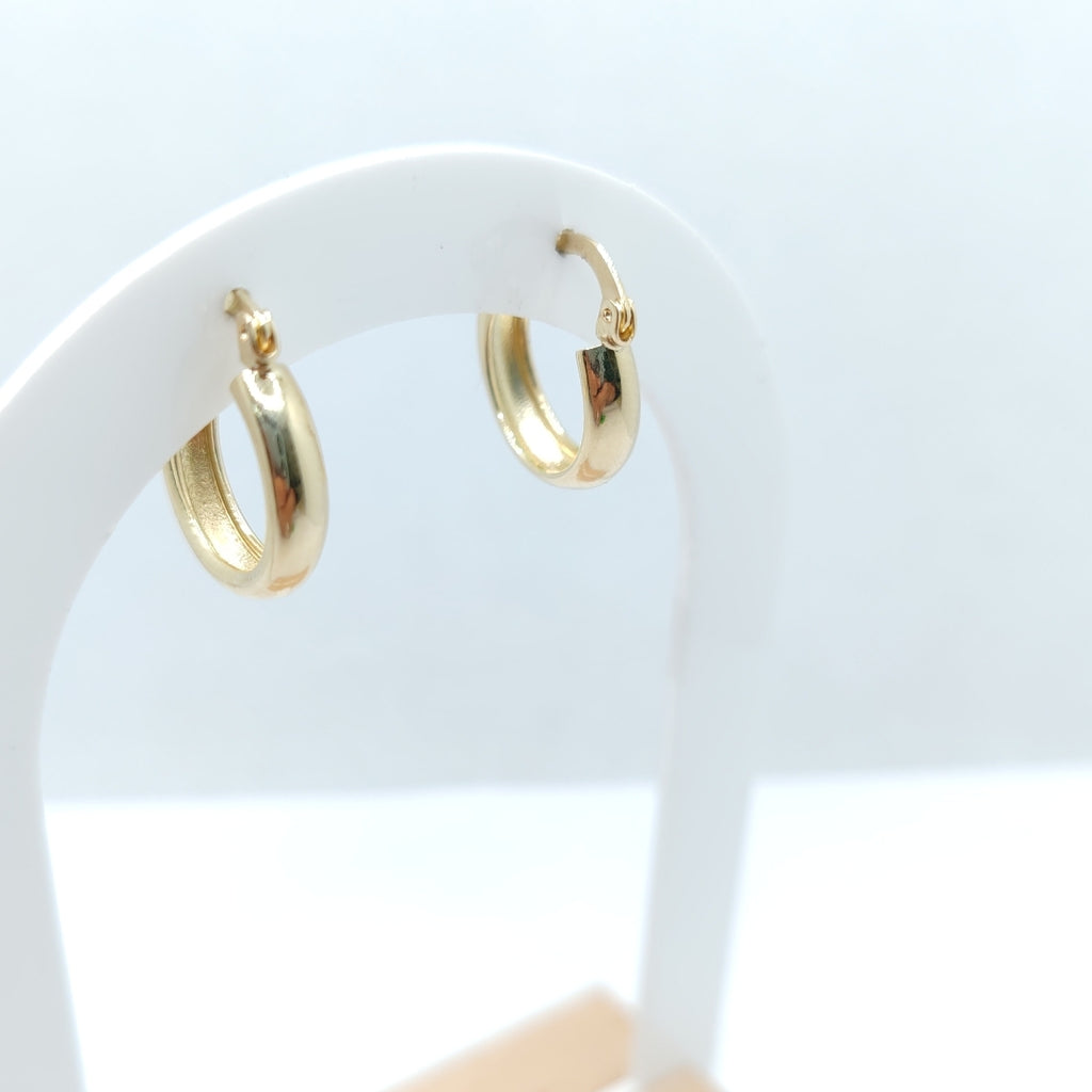 ARETES TEJIDO ARRACADAS LISAS 14K 2.1 GR (NUEVO)