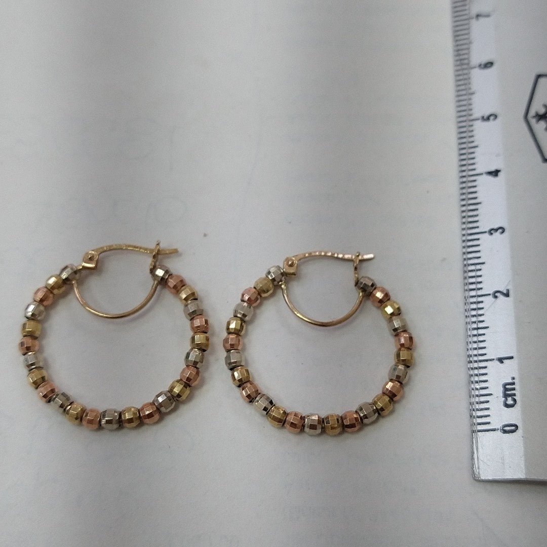 ARRACADAS PAR ORO, ORO COMBINADO 10 K 2.9 GRMS (SEMINUEVO)