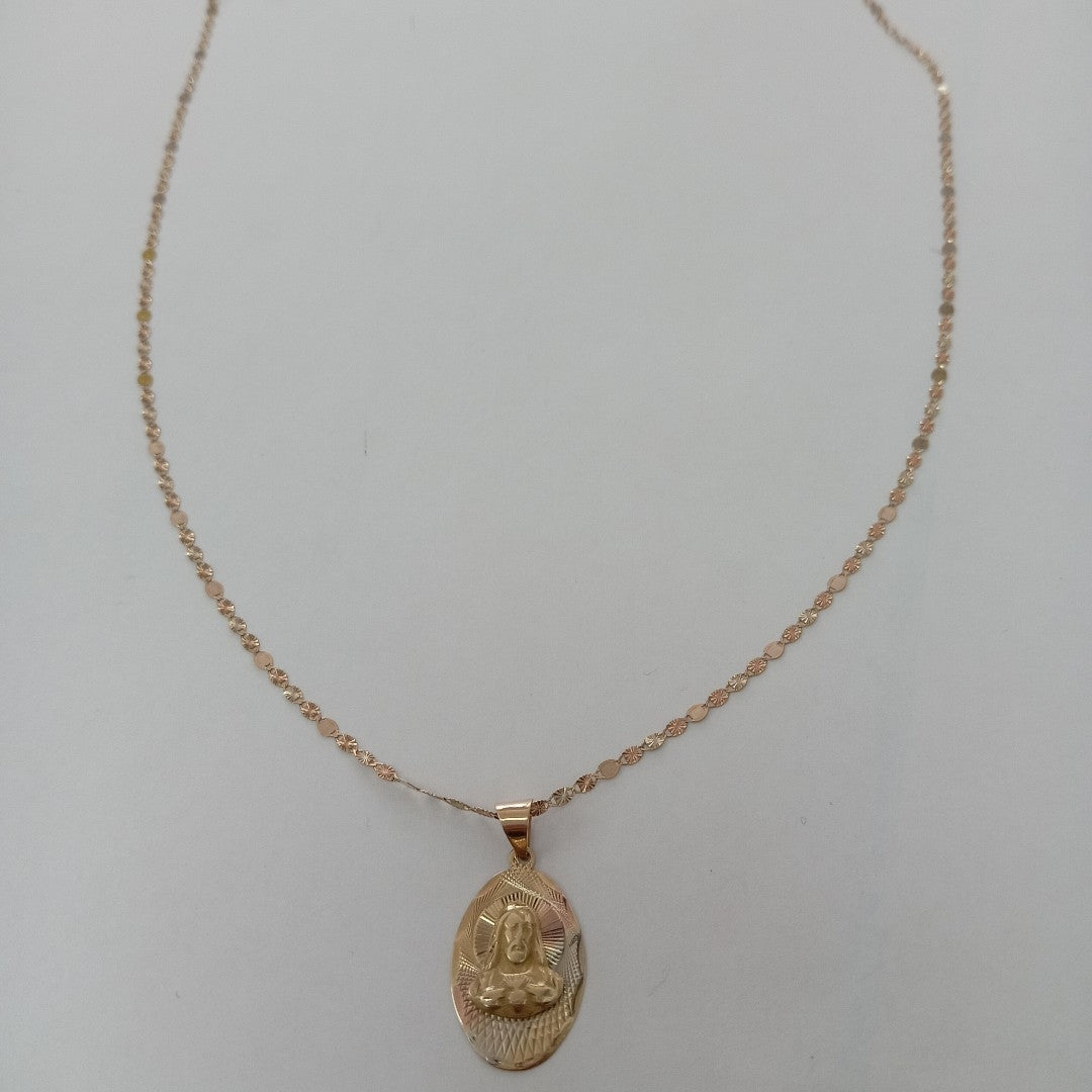 CADENA, MEDALLA RELIGIOSA ORO 10 K 2.9 GRMS (SEMINUEVO)