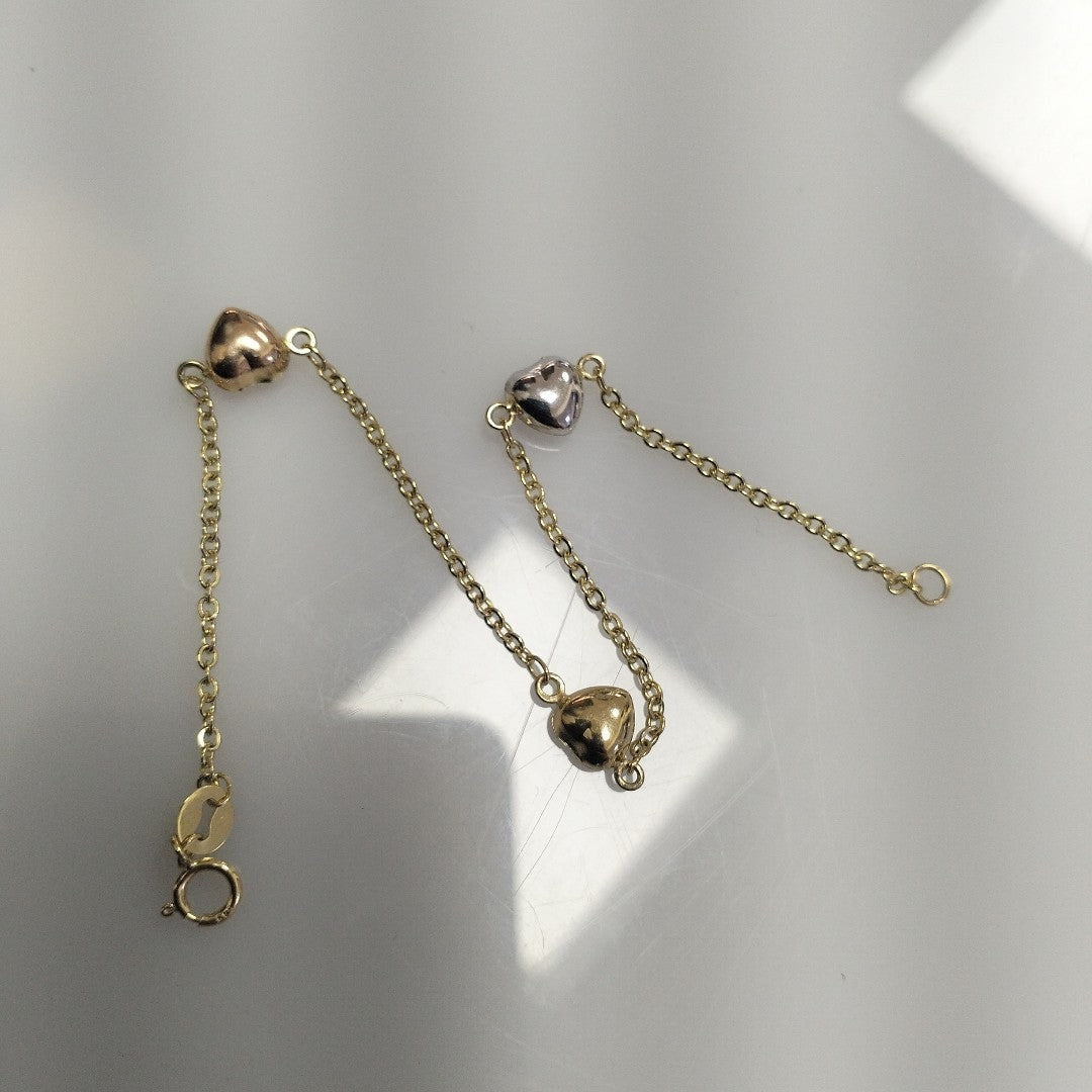 PULSERA ESP CON CORAZONES COMBINADOS 14K 18 CM 1.6 GR (NUEVO)