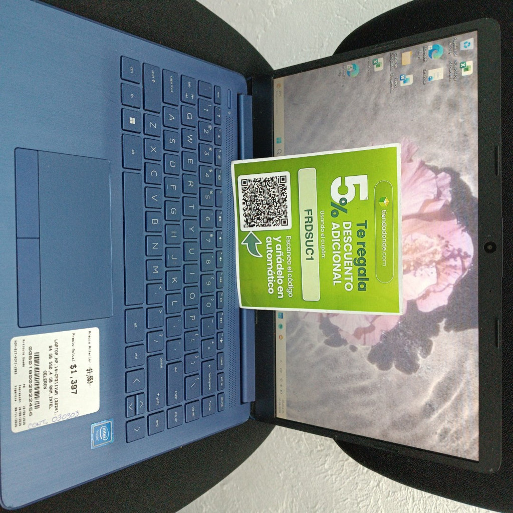 LAPTOP HP 14-CF2111WM (2024) 64 GB SSD 4 GB RAM (SEMINUEVO)