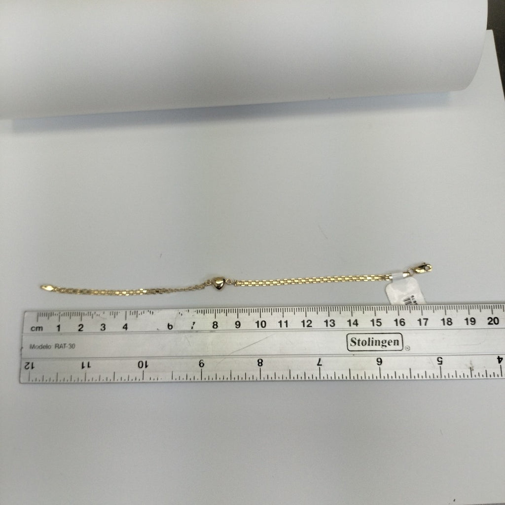 PULSERA ESPECIAL C CORAZON 14K 18 CM 2.7 GR (NUEVO)