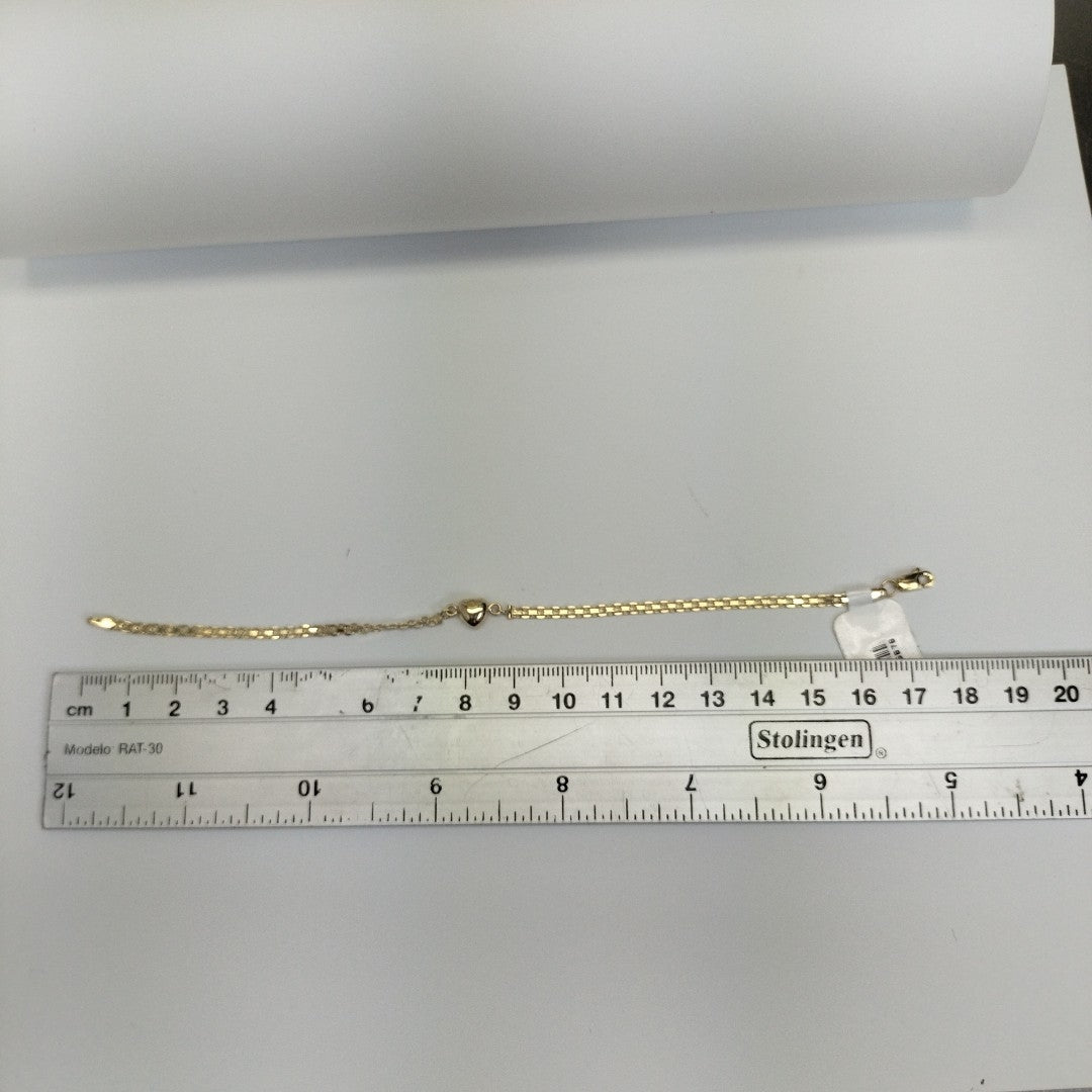 PULSERA ESPECIAL C CORAZON 14K 18 CM 2.7 GR (NUEVO)