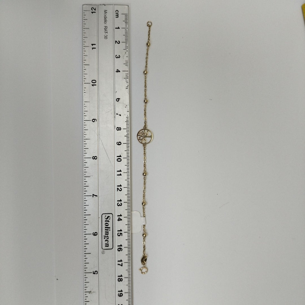 PULSERA TEJIDO ESPECIAL ARBOL 14K 18 CM 1.8 GR (NUEVO)