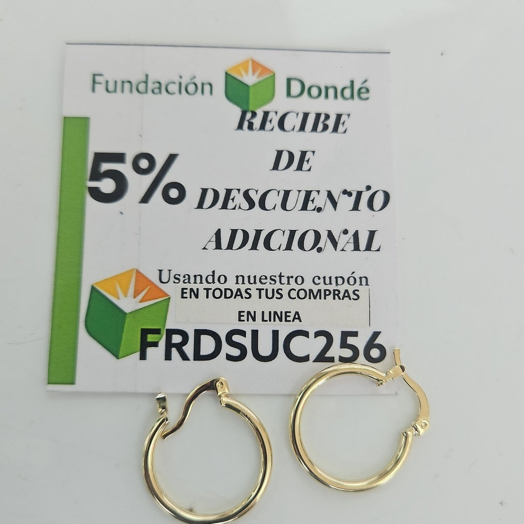 ARETES TEJIDO ARRACADAS LISAS 14K 1.2 GR (NUEVO)