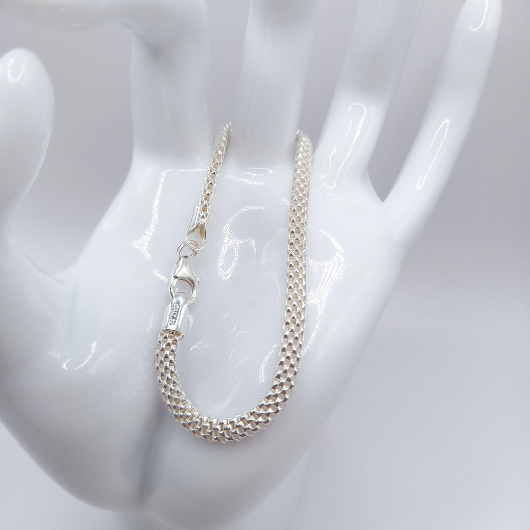 PULSERA TEJIDO ESPECIAL PLATA .925 18 CM 4.9 GR (NUEVO)
