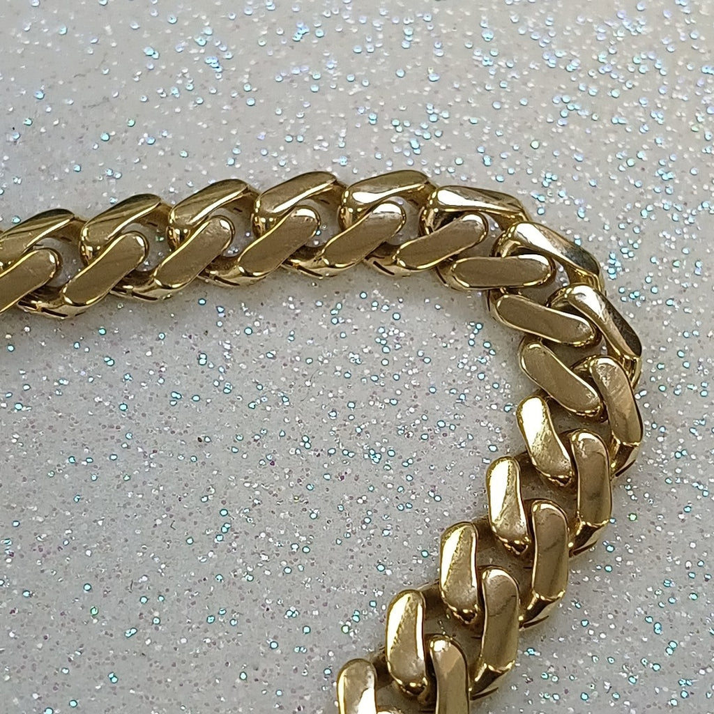 PULSERA CABALLERO MONACO ORO 10K 9.8 (NUEVO)