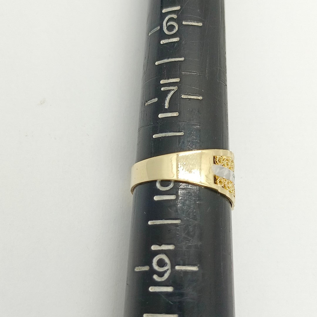 ANILLOS TIPO FILIGRANA COMBINADO 14K TALLA 8 2.7 GR (NUEVO)