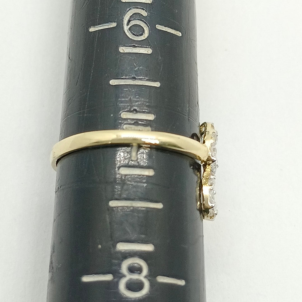 ANILLOS FIG FLOR CON CIRCONIAS 14K TALLA 7 1.6 GR (NUEVO)