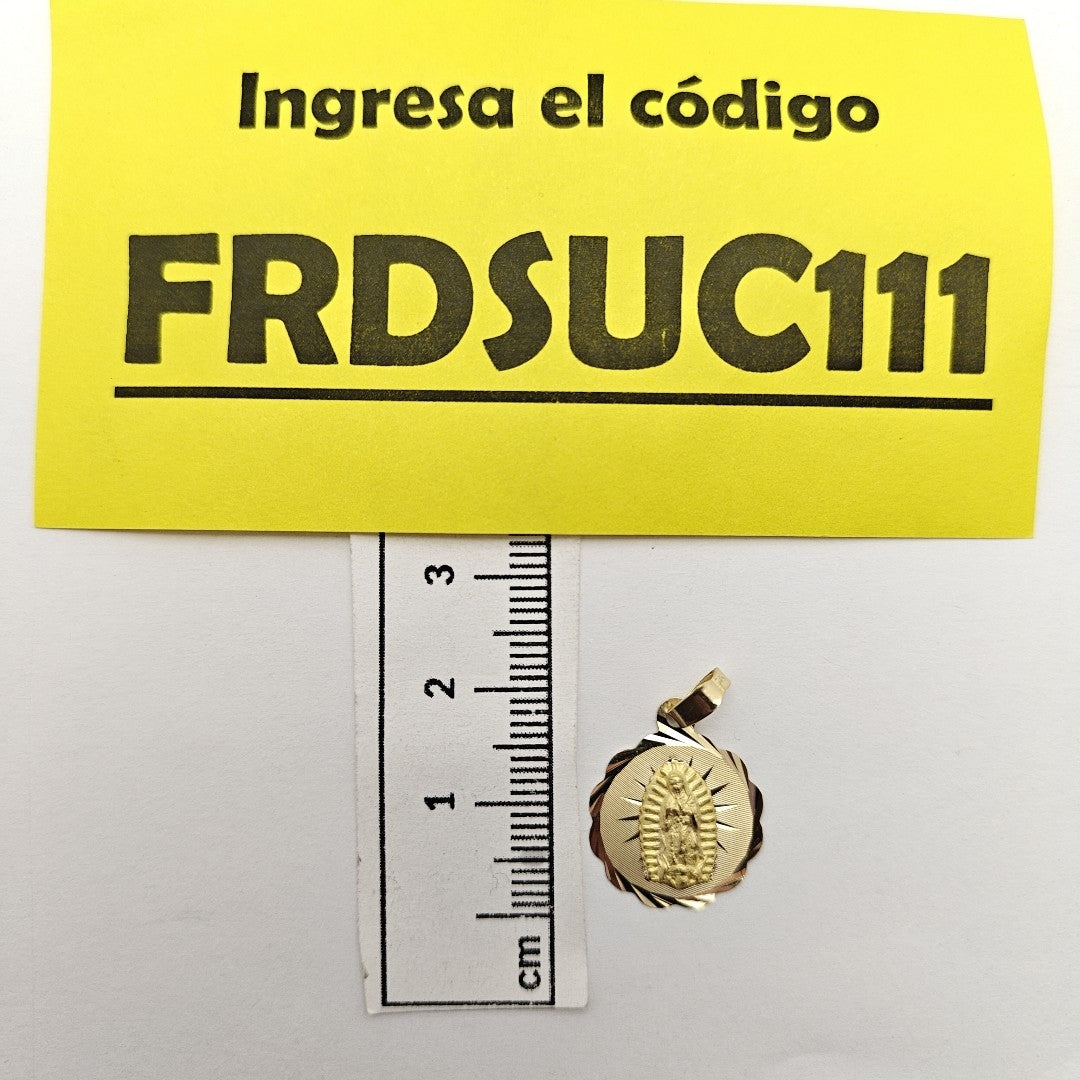 DIJE MEDALLA RELIGIOSA 14K 0.7 GR (NUEVO)