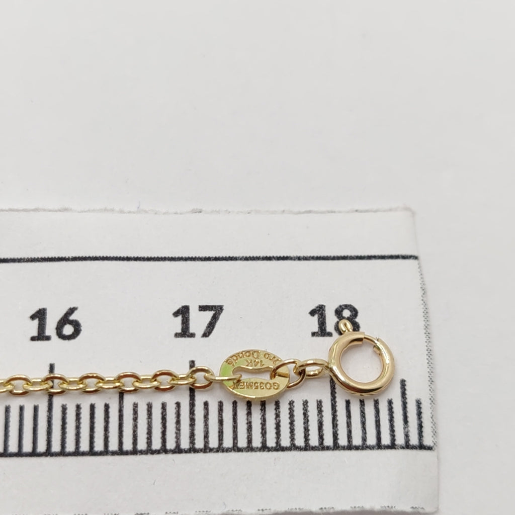 PULSERA TEJIDO ESPECIAL C CORAZONES 14K 18 CM 1.7 GR (NUEVO)