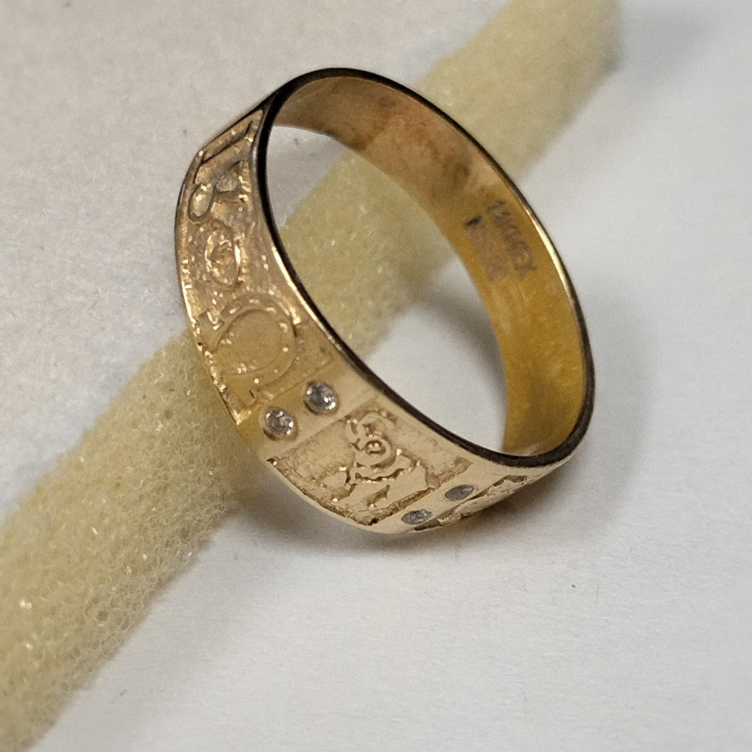 ARGOLLA DE LA SUERTE ORO 14 K 3 GRMS (SEMINUEVO)